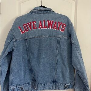 Universal Thread Denim Jacket with 'Love Always' Embroidery NWT